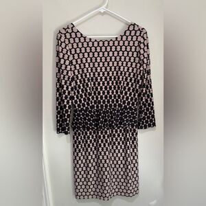 Donna Morgan Long Sleeve Dress in Cream and Black